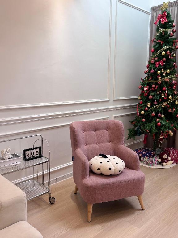 Posezení v ubytování French Style Comfy Homestay Alor Setar 现代极简法式温馨民宿