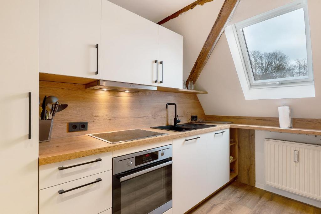 Kuchyň nebo kuchyňský kout v ubytování Ferienwohnung Faller