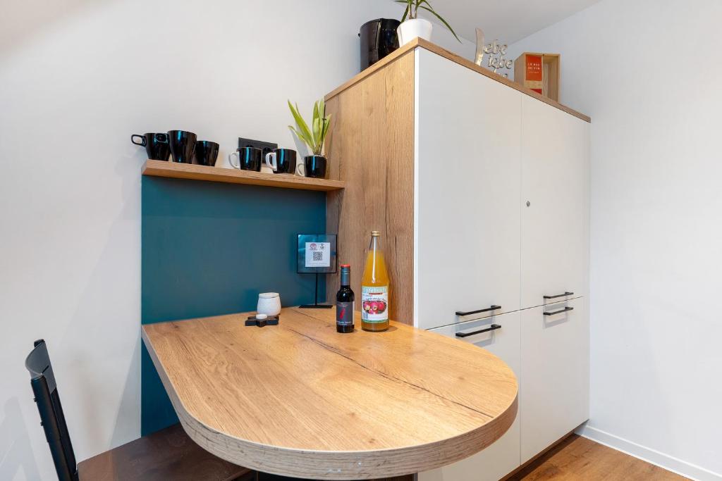 Kuchyň nebo kuchyňský kout v ubytování Ferienwohnung Faller