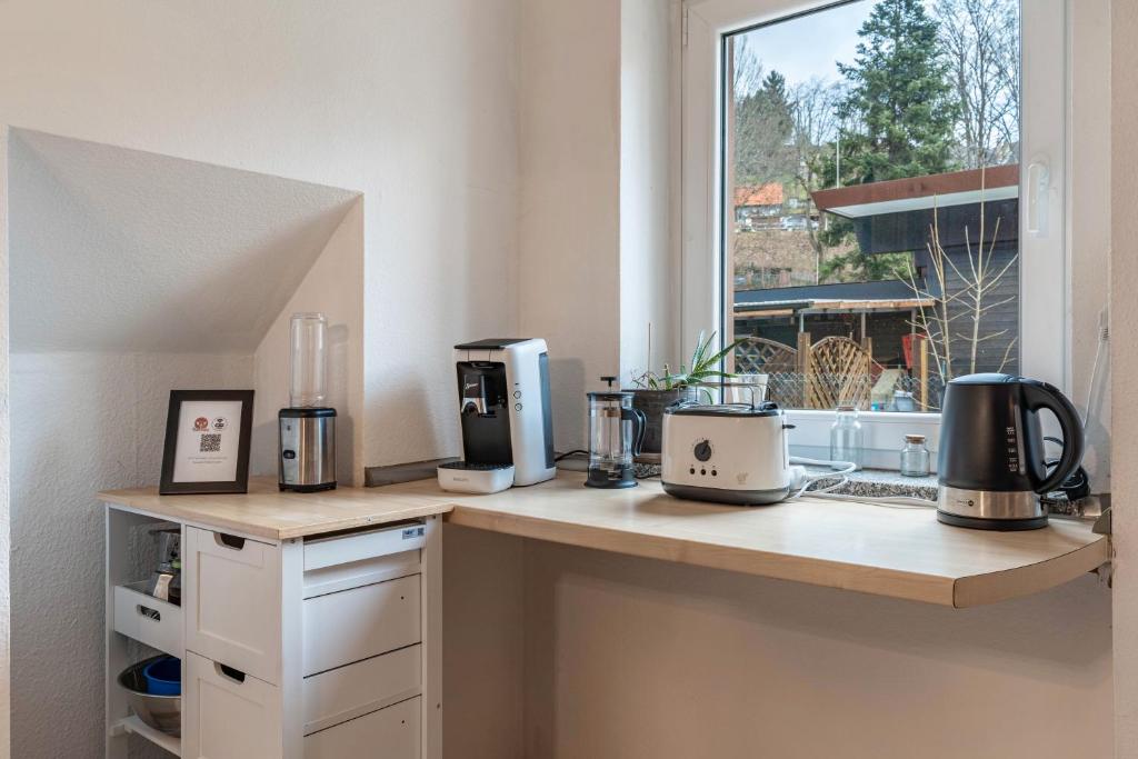 Kuchyň nebo kuchyňský kout v ubytování Ferienwohnung Faller