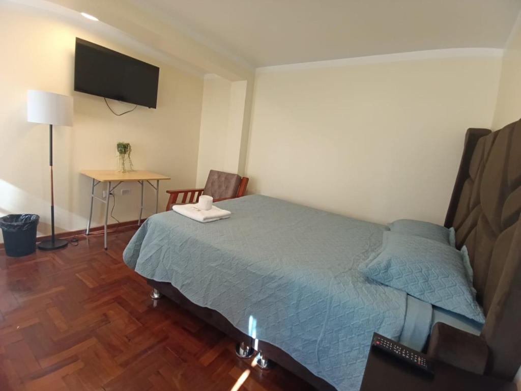 Postel nebo postele na pokoji v ubytování casa SKALA