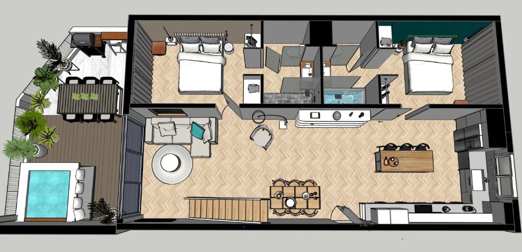 Seaside 3 suites Penthouse with Pool Gym & BBQ Terrace — photo 28