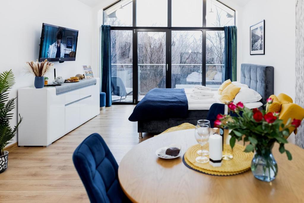 Posezení v ubytování Apartament z pięknym widokiem na góry