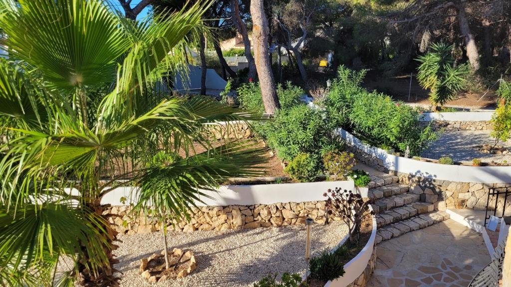 A garden outside Casa Caledonia - Appartement dans villa avec jardin arboré et piscine à 500 M de la mer