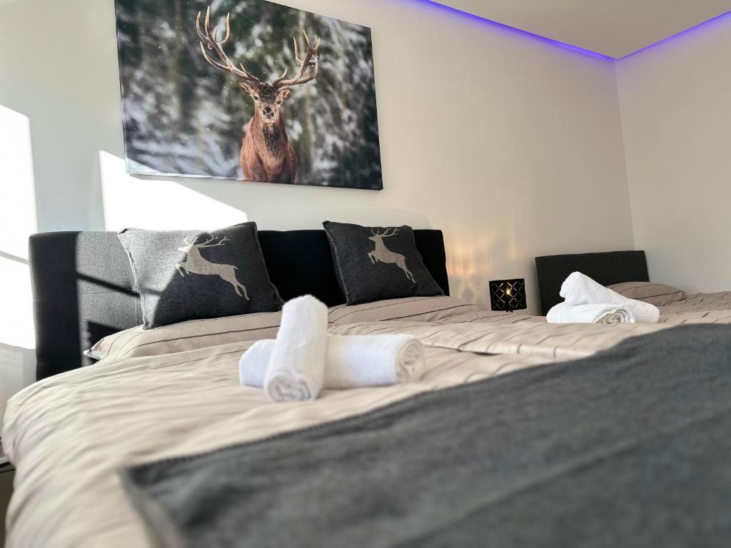 Postel nebo postele na pokoji v ubytování Allgäu Outblick