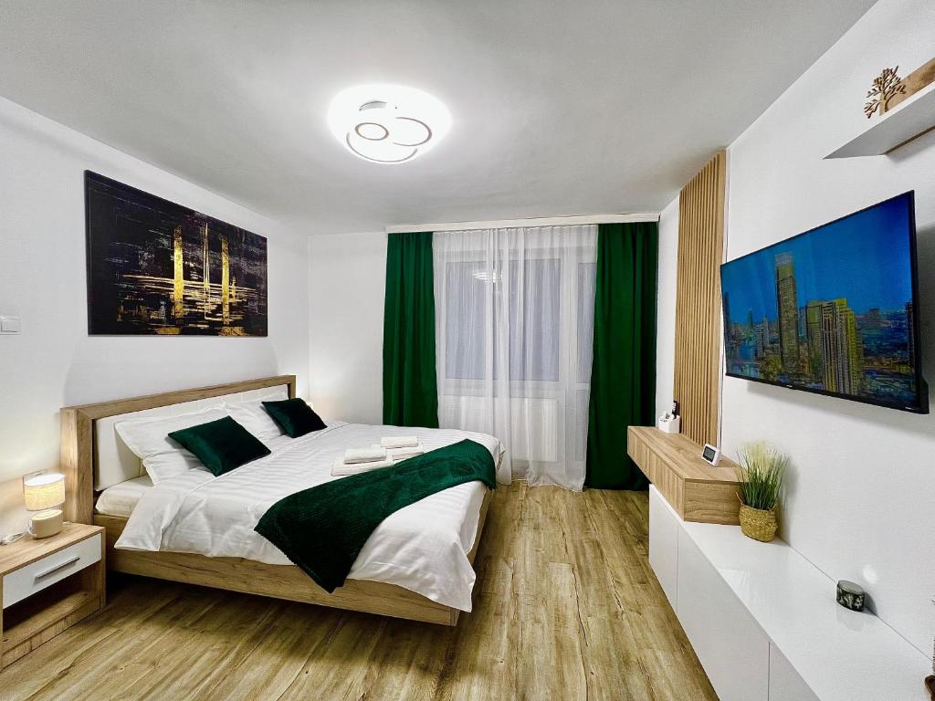 Postel nebo postele na pokoji v ubytování QuickStay - Apartment Straja - Lupeni