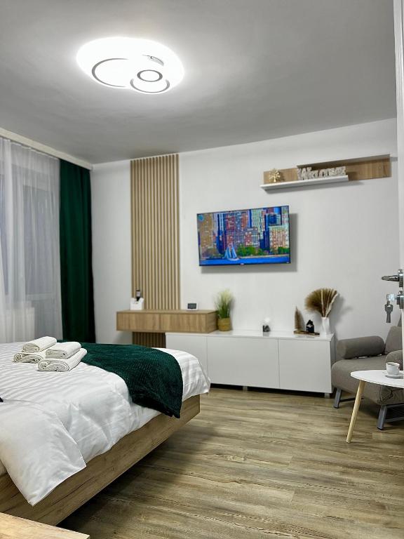 Postel nebo postele na pokoji v ubytování QuickStay - Apartment Straja - Lupeni