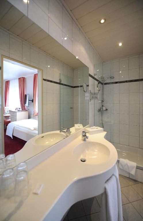 Koupelna v ubytování Hotel Trapp
