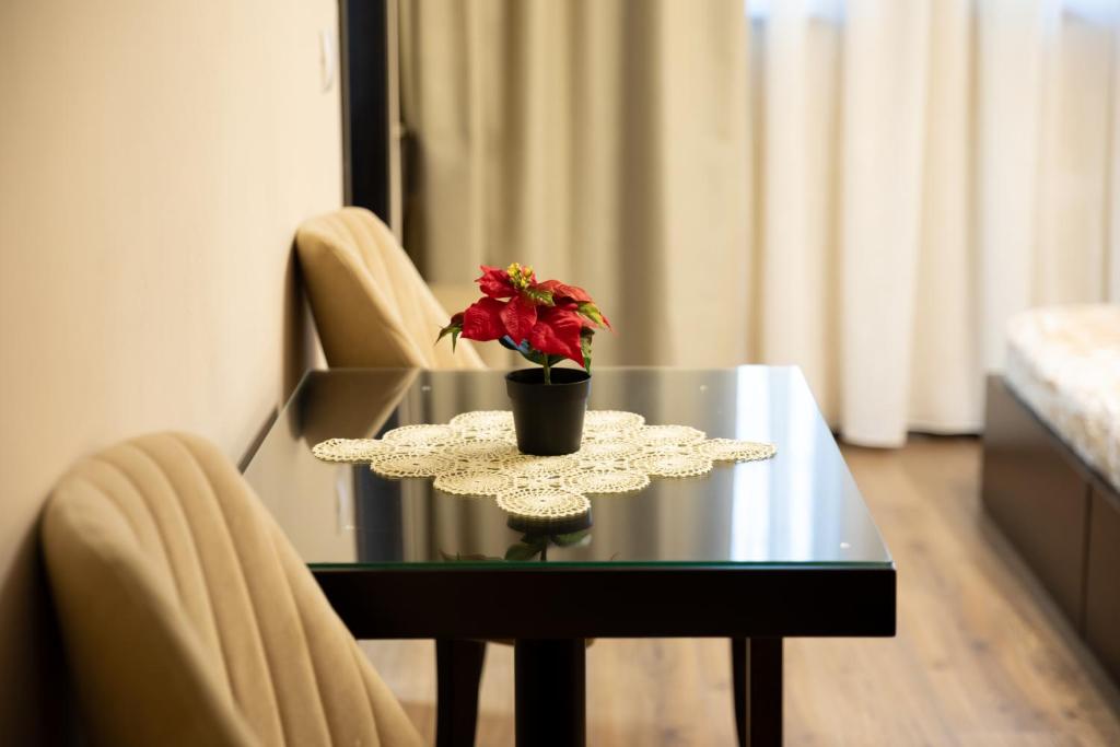Postel nebo postele na pokoji v ubytování Guest House Shtaka