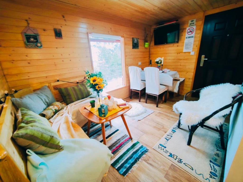 a living room with a couch and a table at Andrića Sokak 2 in Divčibare