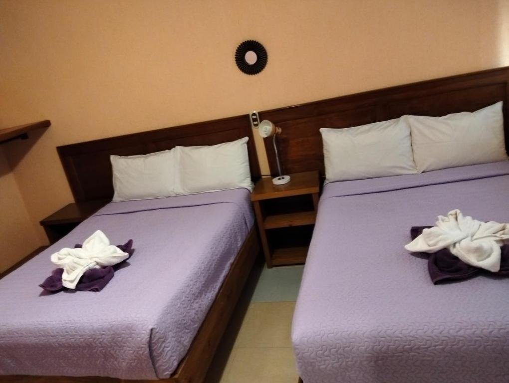 Postel nebo postele na pokoji v ubytování Hotel Tres Flores