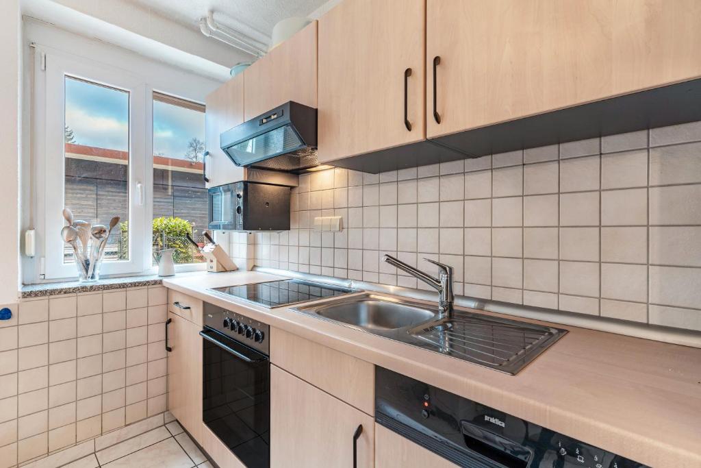 Kuchyň nebo kuchyňský kout v ubytování Ferienwohnung Faller