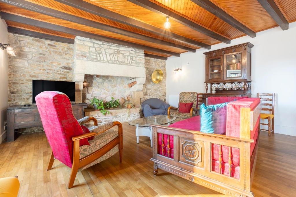 Χώρος καθιστικού στο Gîte Les Hirondelles