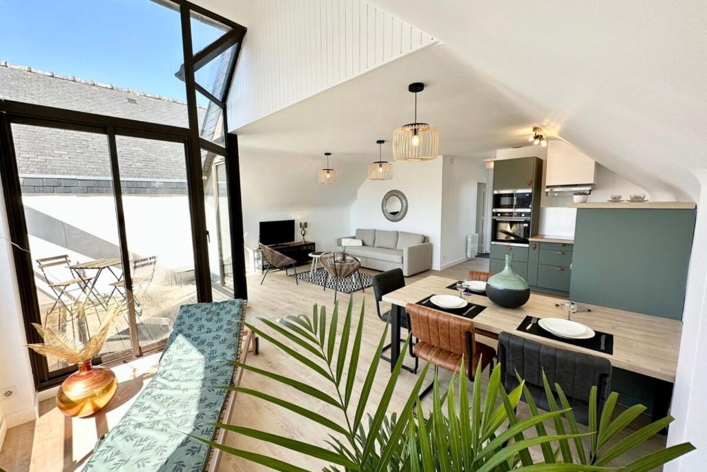 Kuchyňa alebo kuchynka v ubytovaní T2 Neuf Top Cocooning Terrasse - Face à la mer