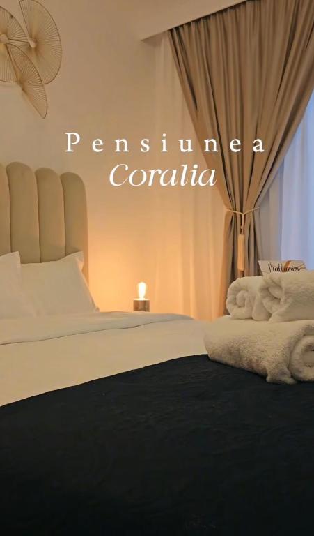 Postel nebo postele na pokoji v ubytování Pensiunea Coralia