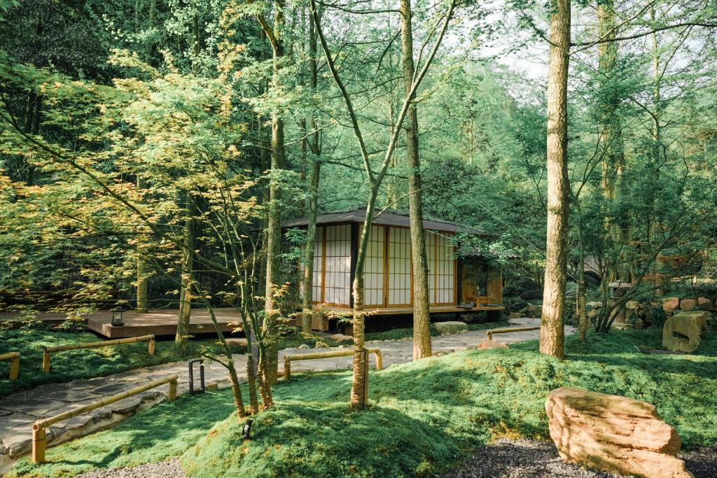 a tree house in the middle of a forest at 不宿 久之森林私汤民宿 BuSu Forest Forever Hotel in Jiezi Ancient Town