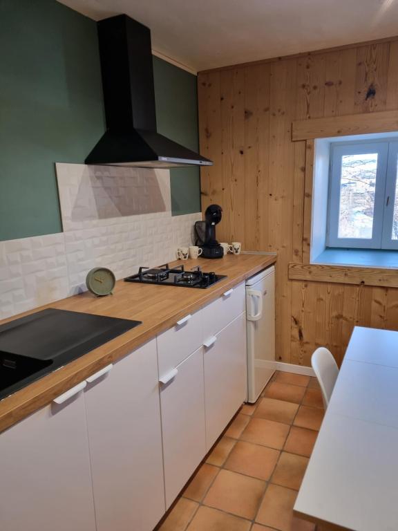 Kuchyň nebo kuchyňský kout v ubytování Orri de Planès