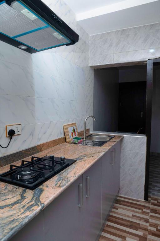 Kuchyň nebo kuchyňský kout v ubytování Goodis Apartments Ajah