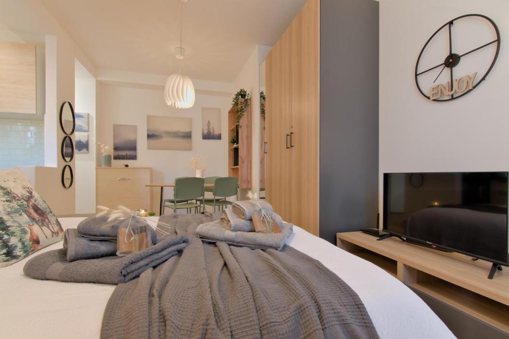 Televízia a/alebo spoločenská miestnosť v ubytovaní Casa Palabione - Nel cuore di Aprica