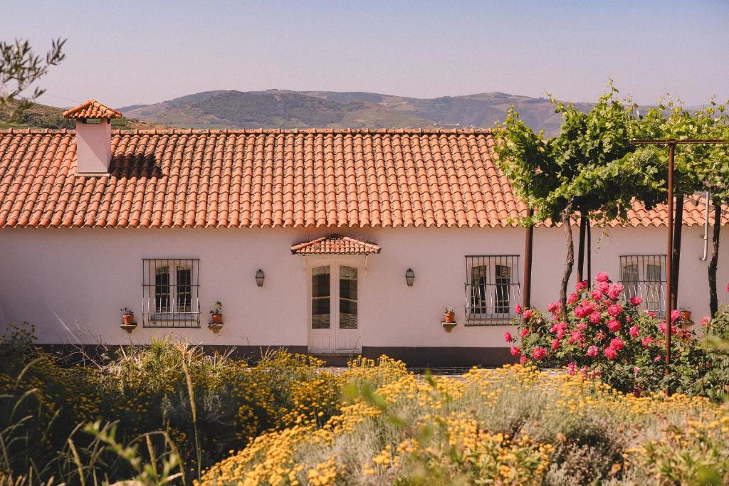 una casa bianca con il tetto rosso di Casal de Tralhariz - Douro Valley a Tralhariz