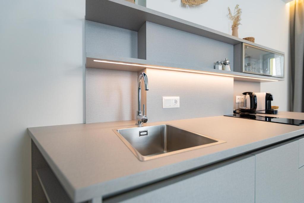 Kuchyň nebo kuchyňský kout v ubytování Apartment Mohr am Semmering
