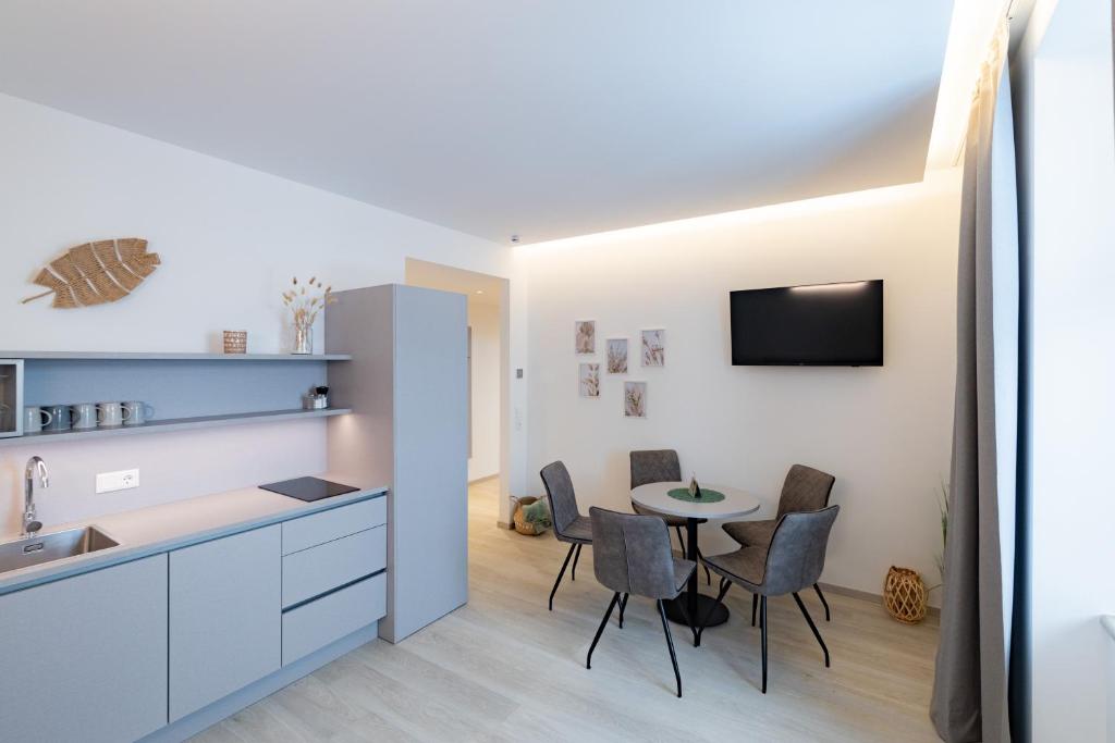 Kuchyň nebo kuchyňský kout v ubytování Apartment Mohr am Semmering