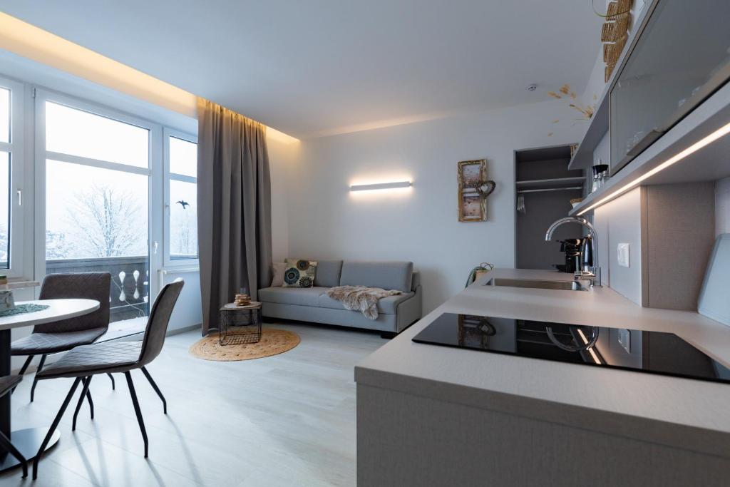 Kuchyň nebo kuchyňský kout v ubytování Apartment Mohr am Semmering