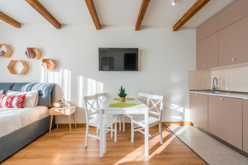 Kuchyň nebo kuchyňský kout v ubytování Atrium New Gudauri