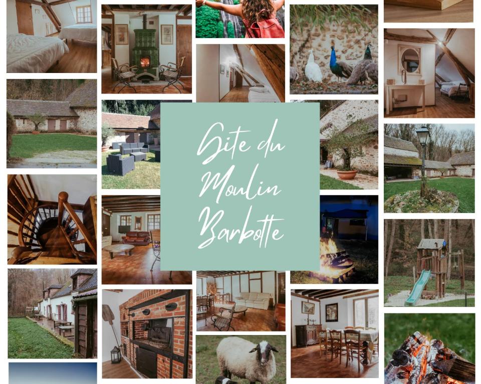 un collage de photos avec les mots que la vie est une merveilleuse aventure dans l'établissement Le Moulin Barbotte La convivialité en pleine nature, à Nesle-la-Reposte