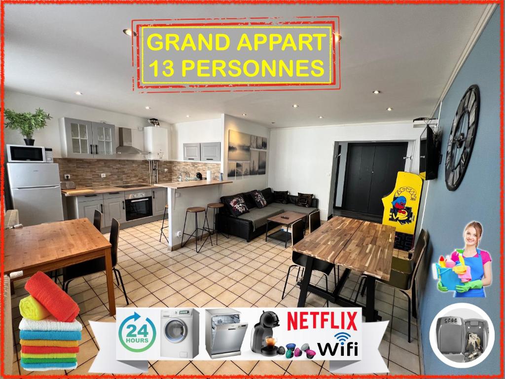 09 CHIC & COSY GRAND APPART 4 PIECES 75m2 HYPERCENTRE WIFI SMART TV NETFLIX - Appartement Met 3 Slaapkamers