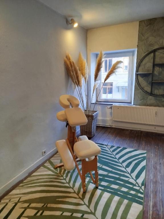 Postel nebo postele na pokoji v ubytování Maison knel
