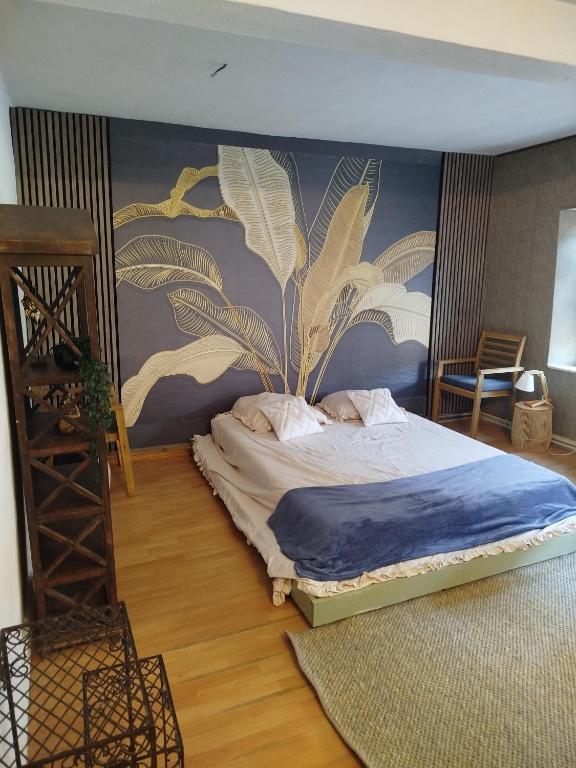 Postel nebo postele na pokoji v ubytování Maison knel
