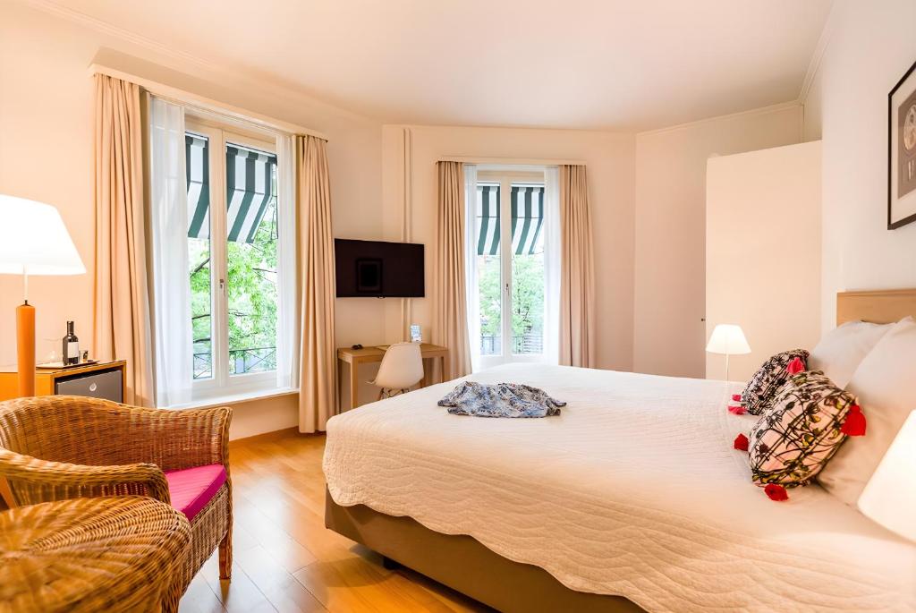 TV a/nebo společenská místnost v ubytování Boutique Hotel Seegarten