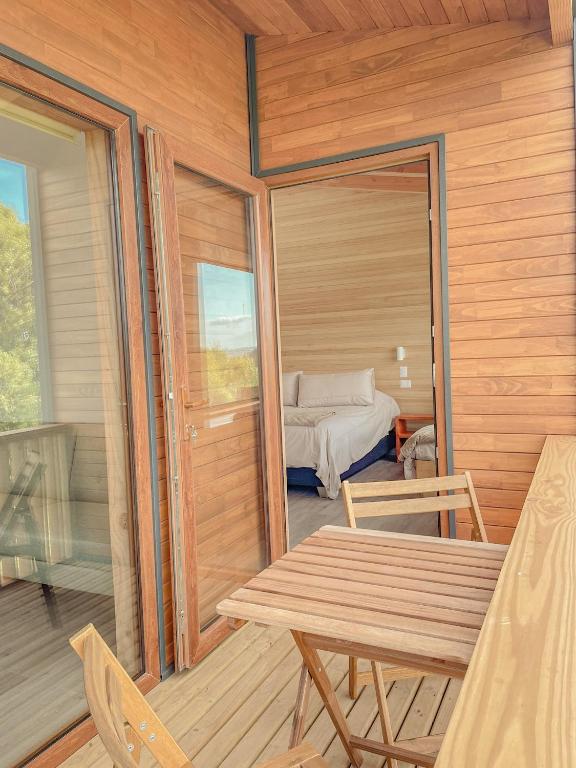 Balkón nebo terasa v ubytování Ave Lodge Frutillar