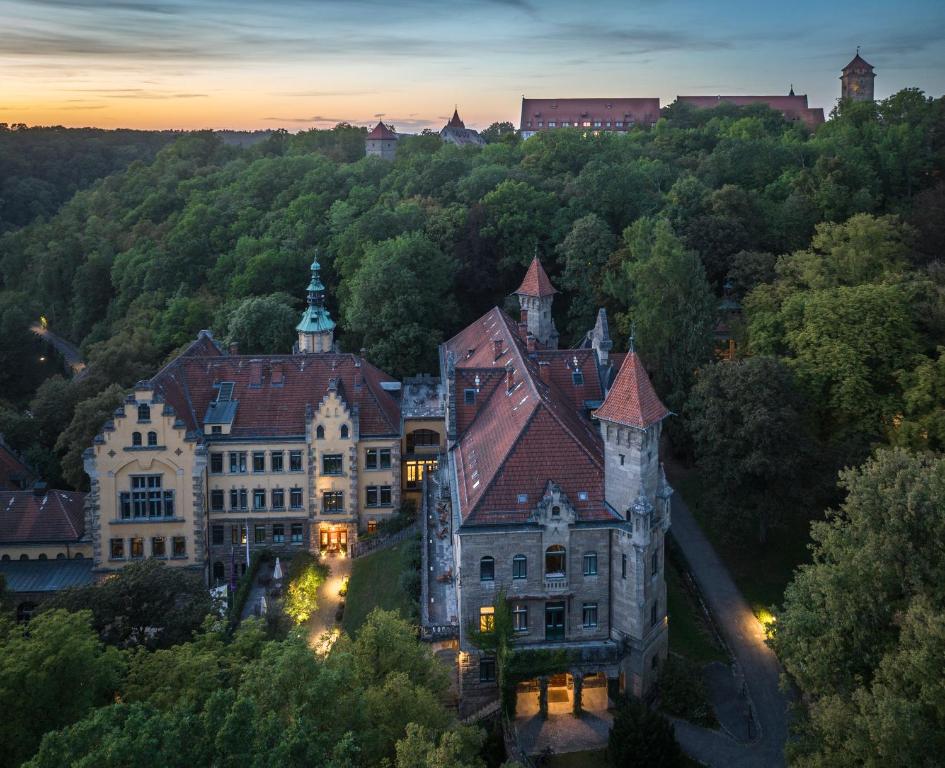 an old castle in the forest at sunset at Wildbad Rothenburg in Rothenburg ob der Tauber