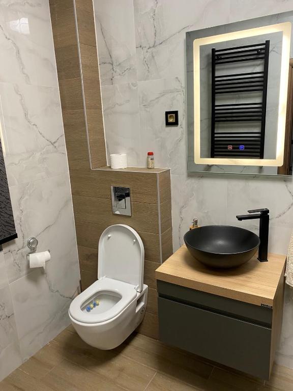 Koupelna v ubytování Apartman Andrej