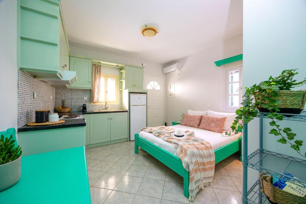 Kuchyň nebo kuchyňský kout v ubytování Sahara Beach Apartments - Kastraki