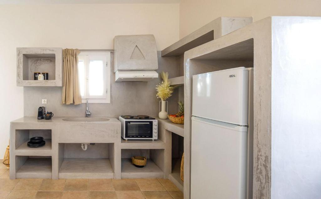 Kuchyň nebo kuchyňský kout v ubytování Sahara Beach Apartments - Kastraki