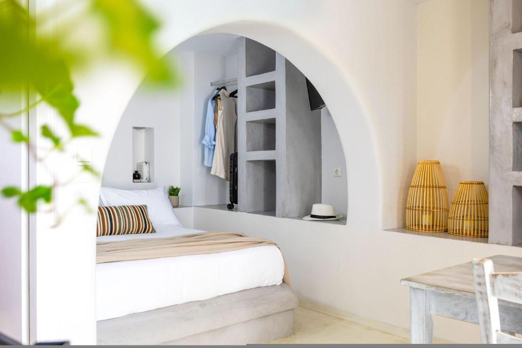 Postel nebo postele na pokoji v ubytování Sahara Beach Apartments - Kastraki