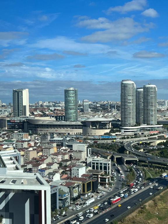 Nespecifikovaný výhled na destinaci Istanbul nebo výhled na město při pohledu z apartmánu