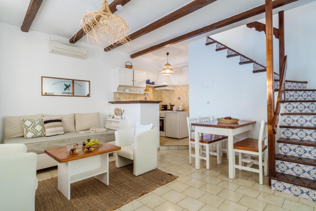 Kuchyň nebo kuchyňský kout v ubytování Kanakis Apartments