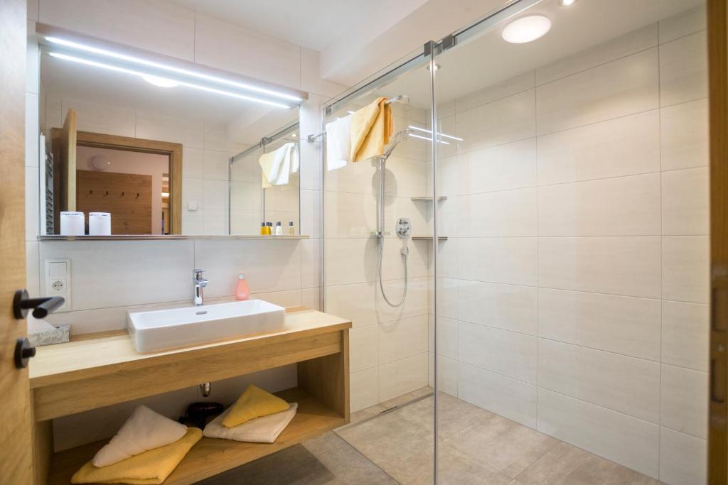 Koupelna v ubytování Haus Bstieler