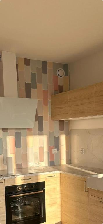Kuchyň nebo kuchyňský kout v ubytování Apartament na Wzgórzu Piaskowy