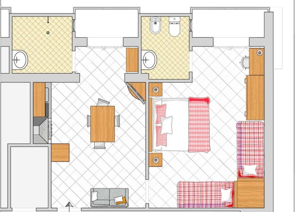 Půdorys ubytování Residence BluAdria