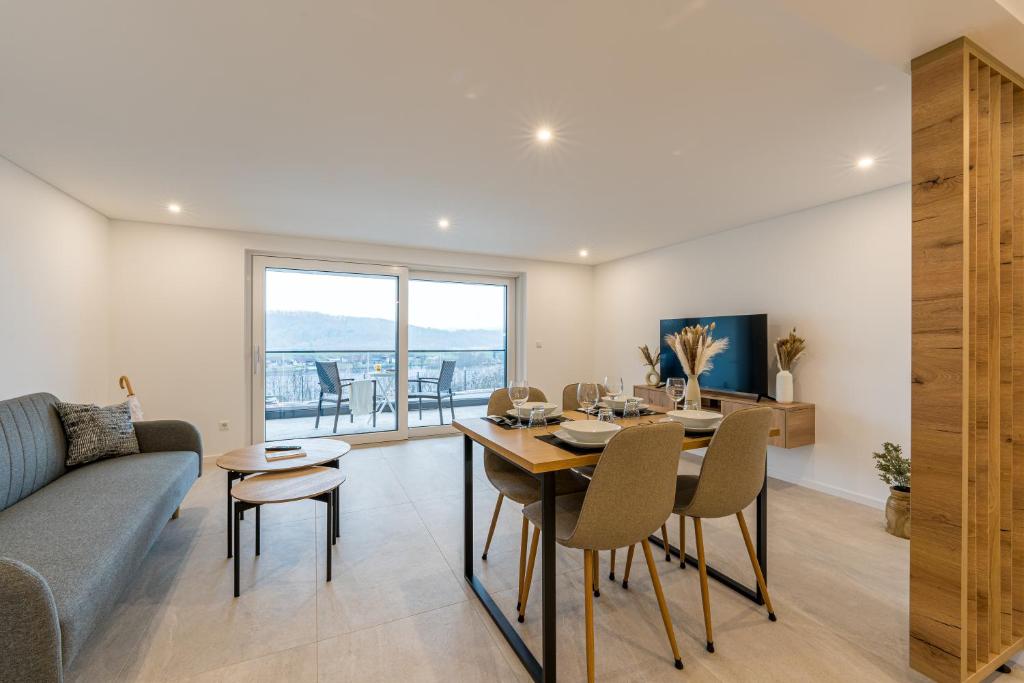 Posezení v ubytování Rheinblick Apartment 1