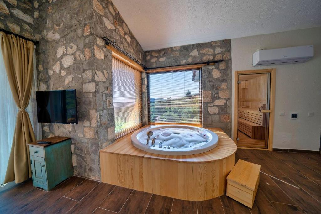 TV a/nebo společenská místnost v ubytování Villa Pine Private Located in a quiet and picturesque location