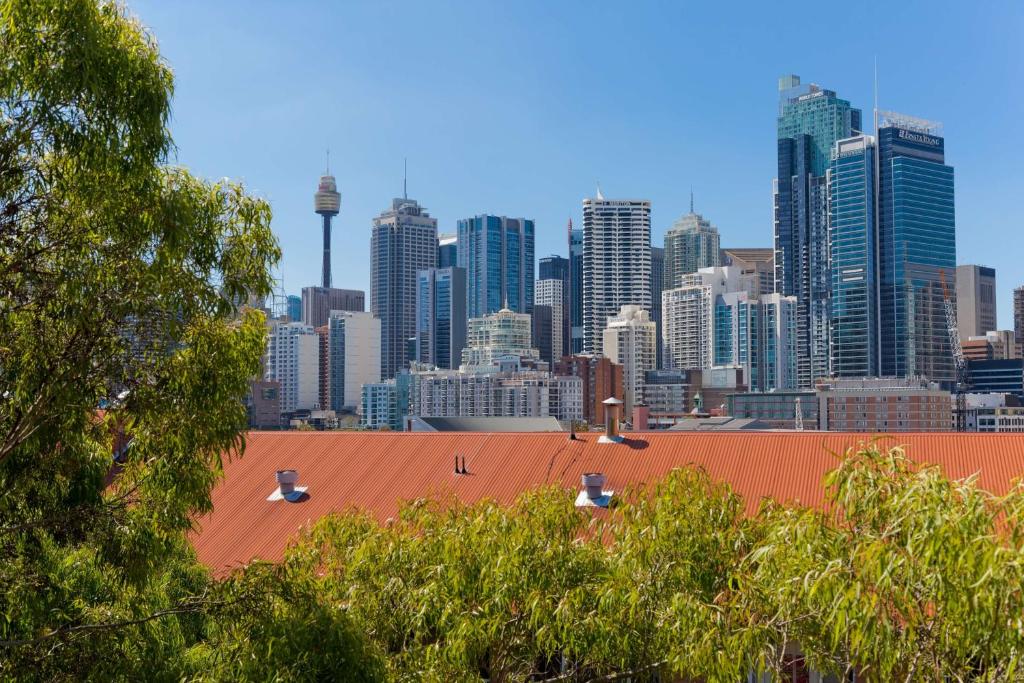 Nespecifikovaný výhled na destinaci Sydney nebo výhled na město při pohledu z hotelu