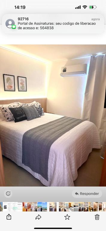 Postel nebo postele na pokoji v ubytování Flat beira-mar, novo!