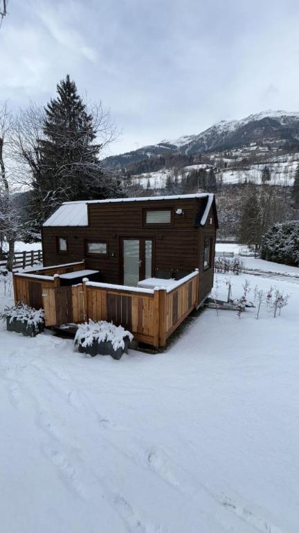 LatzendorfTiny House Waldschmied 2的雪地小木屋