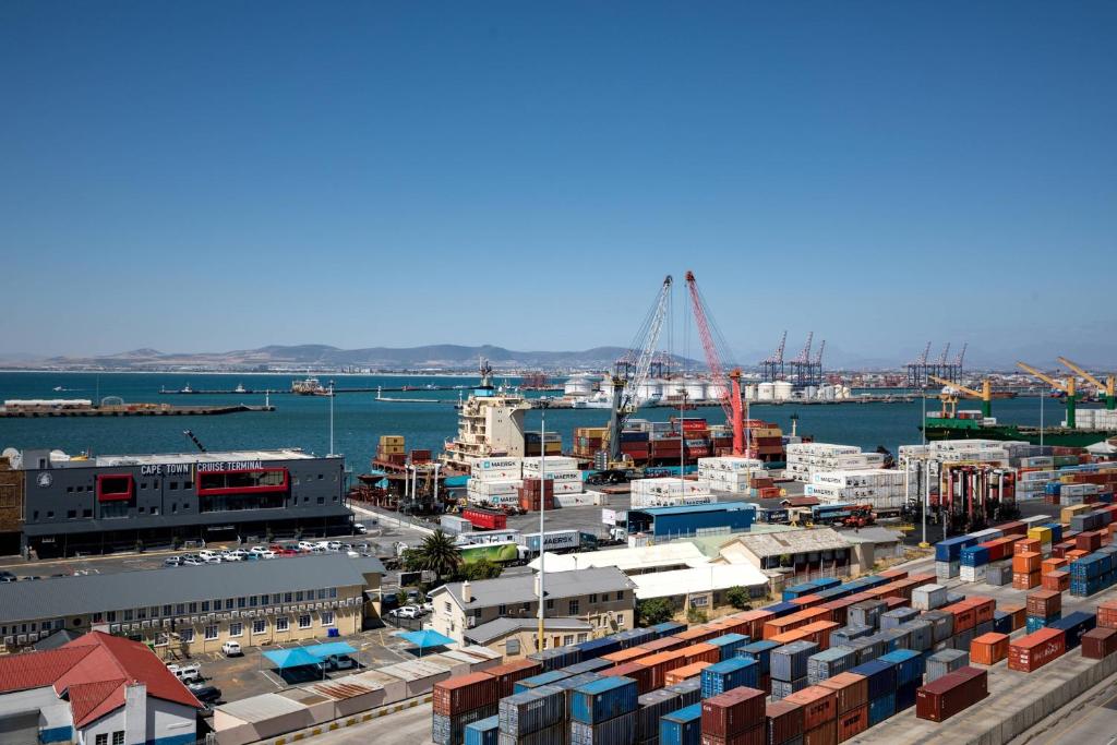 a view of a city with a harbor at AC Hotel by Marriott Cape Town Waterfront in Cape Town